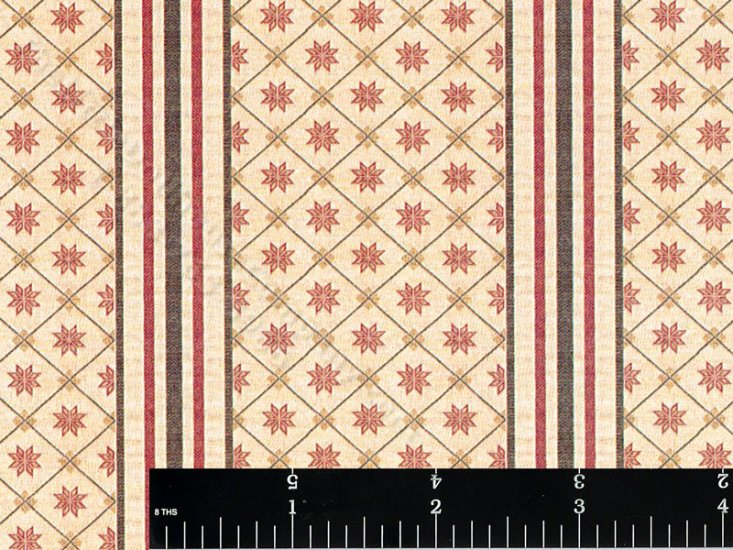 (image for) Red Stars and Stripes Miniature Wallpaper for Dollhouses
