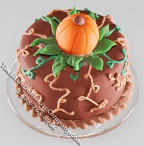 (image for) Dollhouse Scale Model Round Pumpkin Cake with Vines