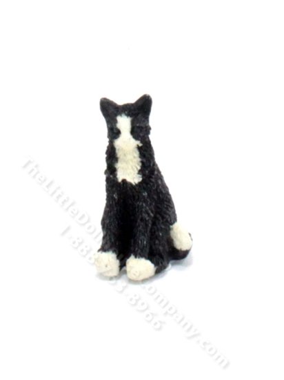 (image for) Dollhouse Scale Model Black and White Cat