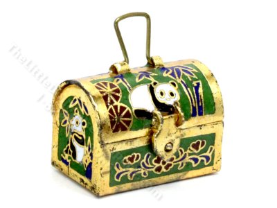 (image for) Miniature Lacquered Enamel Chinese Trinket Chest for Dollhouses