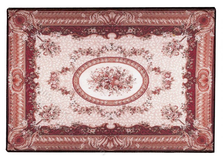 (image for) Miniature Large 'Adelia' Rug - Pink with Pink Flowers