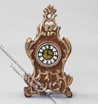 (image for) Miniature Walnut Finish Mantle/Table Clock for Dollhouses