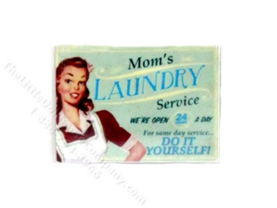 (image for) Miniature Mom's Laundry Sign for Dollhouses