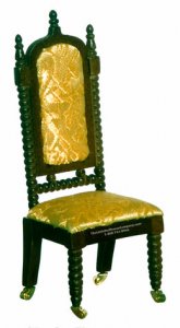 (image for) Miniature Walnut Lincoln Chair For Dollhouses