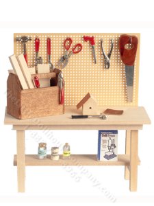 (image for) Miniature Workbench with Accessories for Dollhouses