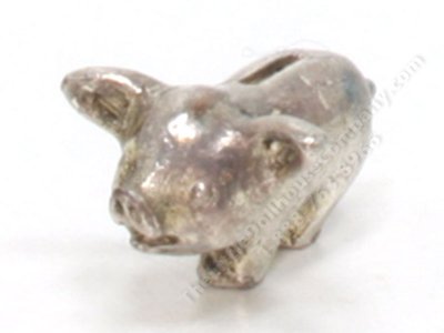 (image for) Miniature Sterling Silver Piggy Bank by Don Henry