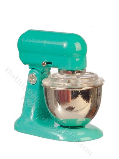 (image for) Miniature Turquoise Stand Mixer With Bowl For Dollhouses