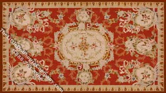 (image for) Dollhouse Scale Model 2X Small Sized French Aubusson Rug