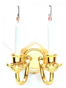 (image for) Miniature Colonial Double Candle Wall Sconce