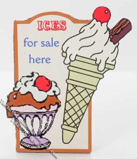 (image for) Miniature Ice Cream Shop Sign for Dollhouses