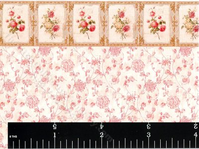 (image for) Love Notes Rose Pattern Miniature Wallpaper for Dollhouses