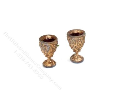 (image for) Pair of Miniature Small Ornate Goblet Gold