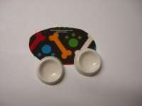 (image for) Miniature Colorful Bones Pet Bowls & Mat