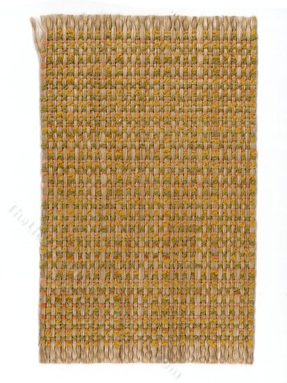 (image for) Miniature Pink/Green/Gold Woven Rug for Dollhouses
