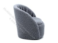 (image for) Miniature Faux Sherpa Round Chair for Dollhouses - Grey