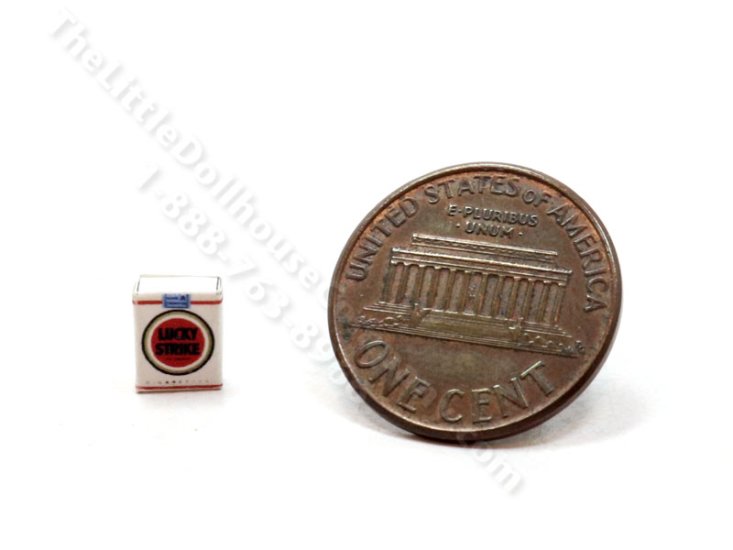 (image for) Miniature Pack of Lucky Strike Cigarettes for Dollhouses