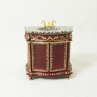 (image for) Miniature Small Sink in Mahogany Cabinet