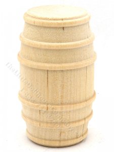 (image for) Miniature Unfinished Carved Wooden Barrel