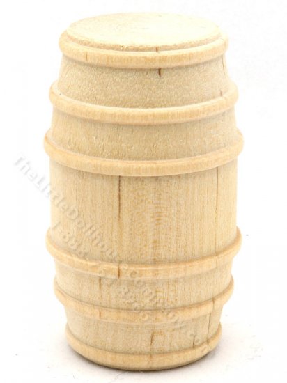 (image for) Miniature Unfinished Carved Wooden Barrel