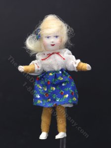 (image for) As-Is Vintage Flexible Girl Doll in Blue Dress by Erna Meyer