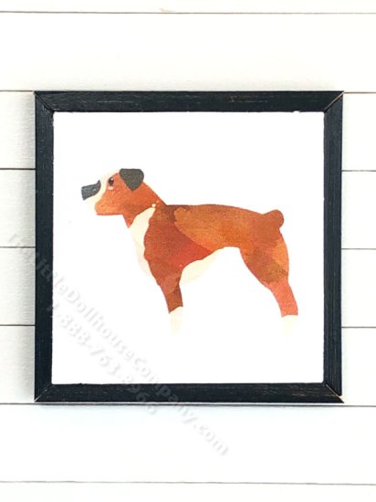 (image for) Miniature Square Painting of a Boxer Dog