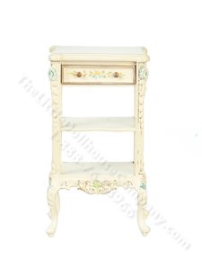 (image for) Miniature White Floral Empire Style Serving Stand for Dollhouses