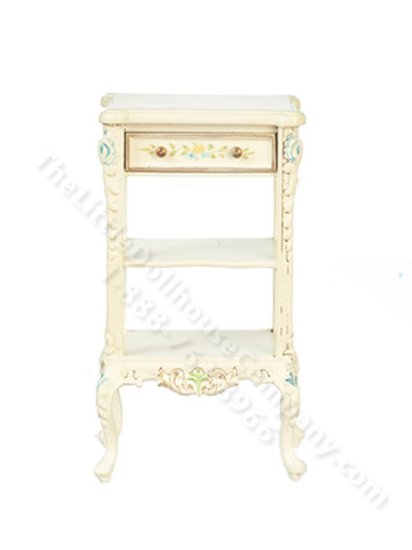 (image for) Miniature White Floral Empire Style Serving Stand for Dollhouses