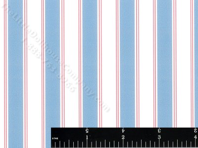 (image for) Blue/Red/White Stripe Miniature Wallpaper for Dollhouses