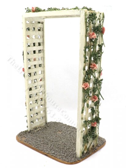 (image for) Miniature Garden Arch Trellis with Roses by Connie Stitt