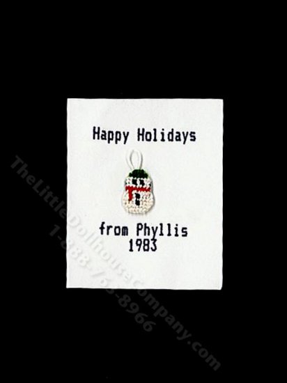 (image for) Miniature Handmade Crosstitched Snowman Ornamet for Dollhouses