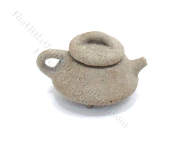 (image for) Miniature Handmade Light Grey Chinese Teapot for Dollhouses