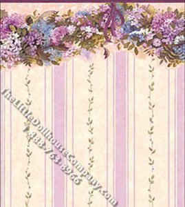 (image for) Floral Swag Pattern Miniature Wallpaper for Dollhouses