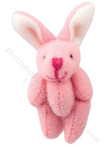 (image for) Miniature Stuffed Pink Bunny for Dollhouses