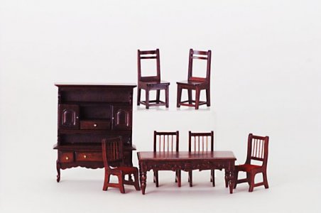 (image for) Dollhouse Miniature Dining Room Set (8pc)
