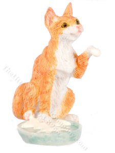 (image for) Miniature "Got Milk" Orange Cat for Dollhouses