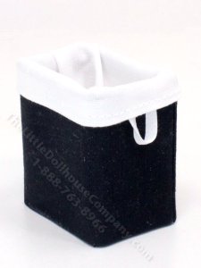 (image for) Miniature Black Clothes Hamper for Dollhouses