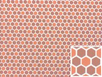 (image for) Dollhouse Scale Model Dark Terracotta Small Hexagon Tile Sheet