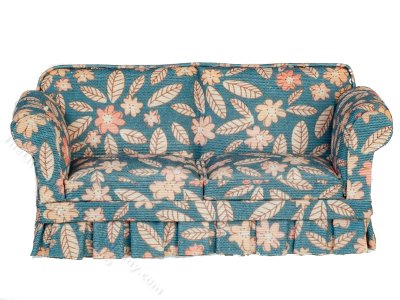 (image for) Miniature Country Style Sofa for Dollhouses - Blue