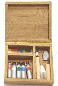 (image for) Miniature Wooden Paint Supply Box