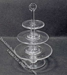 (image for) Miniature 3 Tier Plain Edge Dessert Stand for Dollhouses