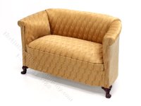 (image for) Miniature Tub-Style Gold Sofa for Dollhouses
