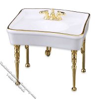 (image for) Miniature Classic White Single Sink for Dollhouses