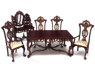 (image for) Miniature 6 Pc. Mahogany Dining Set