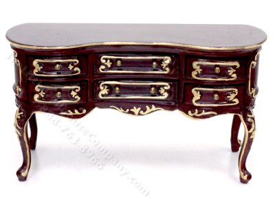 (image for) Miniature Mahogany Serpentine Sideboard for Dollhouses