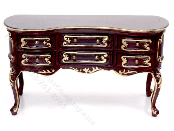 (image for) Miniature Mahogany Serpentine Sideboard for Dollhouses