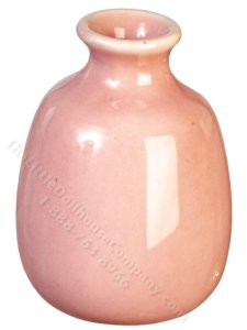 (image for) Miniature Bulbous Pink Vase for Dollhouses