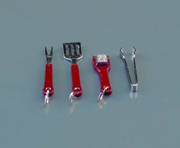 (image for) Dollhouse Scale Model Backyard Barbecue Tools