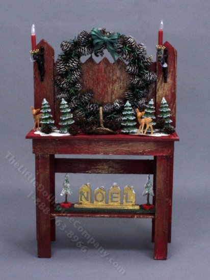 (image for) Miniature Decorated for Christmas Sideboard for Dollhouses