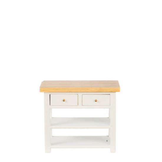 (image for) Miniature White-Oak Kitchen Table w/Drawers