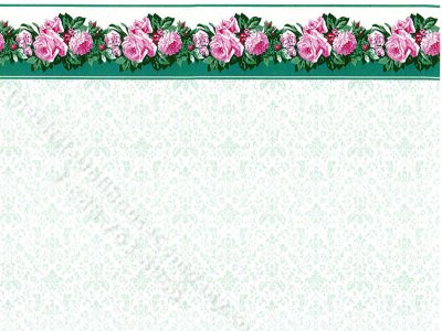 (image for) Bright Green Damask Pattern Miniature Wallpaper for Dollhouses